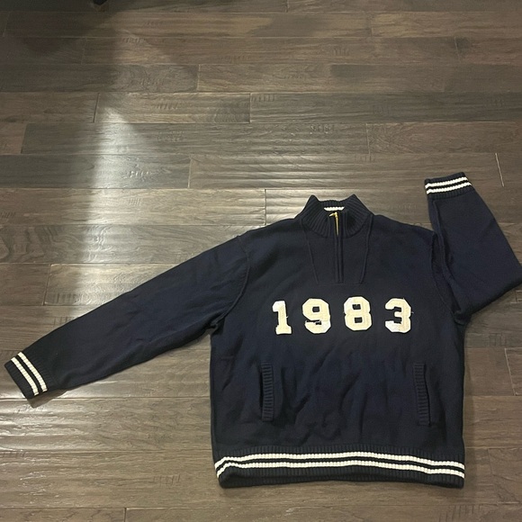 Nautical 1983 1/4 Zip Sweater Navy Blue Mens Size XXL - Picture 2 of 16